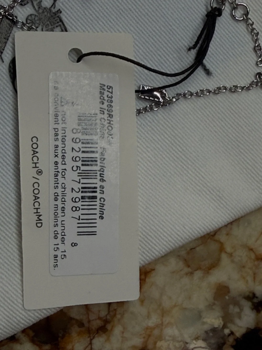 Coach Silver Plated Adjustable Clasp Charm Bracelet NWT - Picture 4 of 5